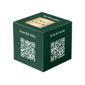 Welkom bedrijf logo QR codes groene info tabel Kubus (Voorkant hoekig)