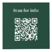 Welkom bedrijf logo QR codes groene info tabel Kubus (Voorkant)