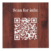 Welkom bedrijf logo QR codes hout info tabel Kubus (Voorkant)