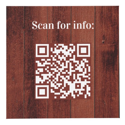 Welkom bedrijf logo QR codes hout info tabel Kubus (Voorkant)