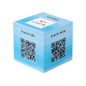 Welkom bedrijf logo QR codes info oceaan tafel Kubus (Voorkant hoekig)