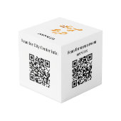Welkom bedrijf logo QR codes info witte tafel Kubus (Achter hoekig)