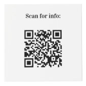 Welkom bedrijf logo QR codes info witte tafel Kubus (Voorkant)