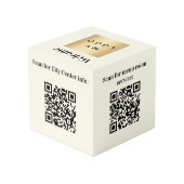 Welkom bedrijf logo QR codes ivoor info tabel Kubus (Achter hoekig)