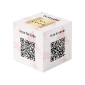 Welkom bedrijf logo QR codes marmeren info tabel Kubus (Voorkant hoekig)