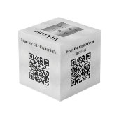 Welkom bedrijf logo QR codes zilver info tabel Kubus (Achter hoekig)
