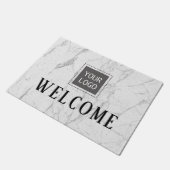 Welkom bedrijfs Aangepast Logo Moderne marmer Deurmat (Schuin)