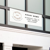 Welkom bedrijfsevenement van uw website op uw Logo Spandoek (Buitenkant Gebouw)