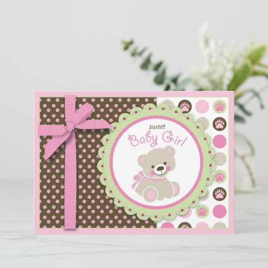 Welkom Beer Girl Invitation Card Kaart (Staand voorkant)