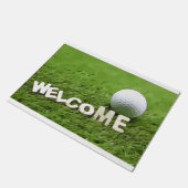 Welkom bericht met golfbal deurmat (Schuin)