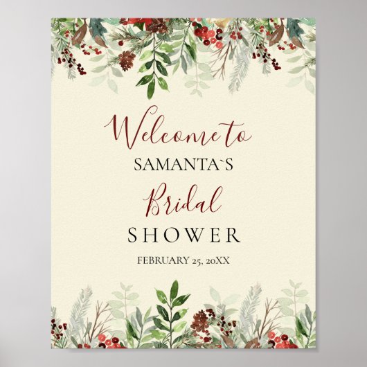 Welkom Bes Winter | Bruiloft Bord Poster (Voorkant)