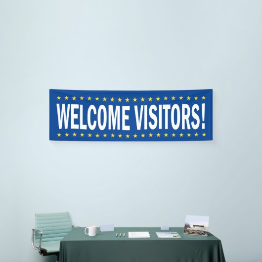 Welkom Bezoekers met sterren Spandoek (Beurs)