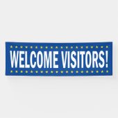 Welkom Bezoekers met sterren Spandoek (Horizontaal)