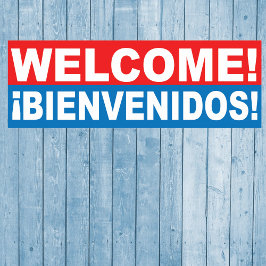 Welkom Bienvenidos Engelse Spaanse Banner Poster