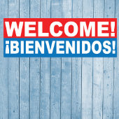 Welkom Bienvenidos Engelse Spaanse Banner Poster