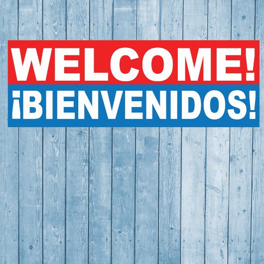 Welkom Bienvenidos Engelse Spaanse Banner Poster