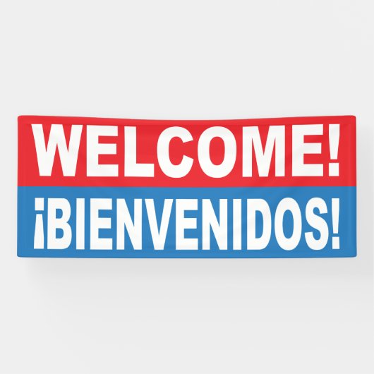 Welkom Bienvenidos English Spanish Banner (Horizontaal)