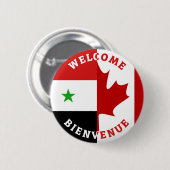 Welkom Bienvenue Syriërs Ronde Button 5,7 Cm (Voorkant /achterkant)