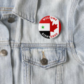 Welkom Bienvenue Syriërs Ronde Button 5,7 Cm (In situ)