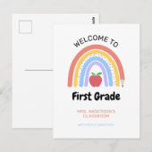 Welkom bij 1e gradenpasta gekleurde regenboog briefkaart (Voorkant / Achterkant)