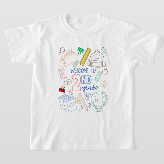 Welkom bij 2e klas Shirt Doodle Terug naar school (Laagn)
