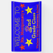 Welkom bij 2e klas vun sterren spandoek (Verticaal)