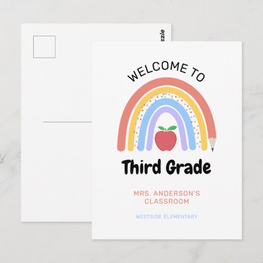 Welkom bij 3e gradenpasta met kleur regenboog briefkaart (Voorkant / Achterkant)