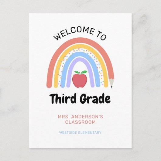 Welkom bij 3e gradenpasta met kleur regenboog briefkaart (Voorkant)