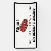 Welkom bij 85th of Custom Birthday Classic Car Spandoek (Verticaal)