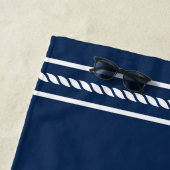 Welkom bij aangepast bootnaamanker donkerblauw strandlaken (In situ)