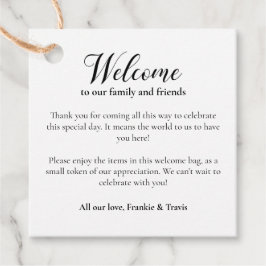 Welkom bij Accommodation Gift Bag Basket Wedding Bedankjes Labels