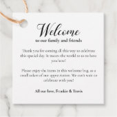 Welkom bij Accommodation Gift Bag Basket Wedding Bedankjes Labels (Voorkant)