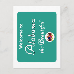 Welkom bij Alabama - US Road Sign Briefkaart
