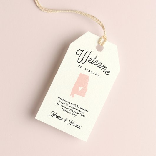 Welkom bij Alabama Wedding ANY COLOR Cadeaulabel