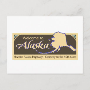Welkom bij Alaska - USA Road Sign Briefkaart