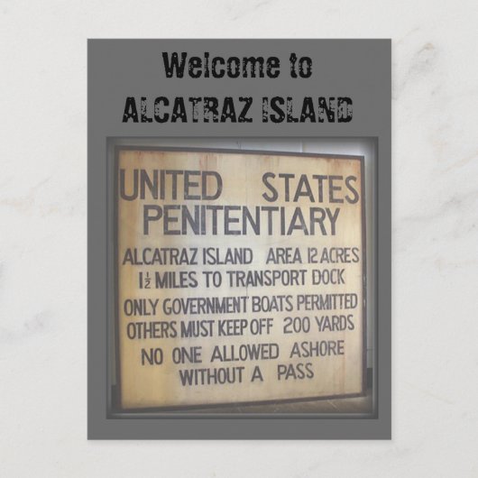 Welkom bij ALCATRAZ Briefkaart (Voorkant)