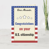 Welkom bij America US Citizenship Gefeliciteerd Kaart (Voorkant)