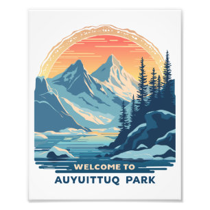 Welkom bij Auyuittuq National Canadian Park Foto Afdruk