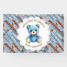 Welkom bij Baby Shower | Gehaakte Teddybeer