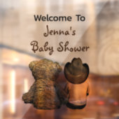 Welkom bij Baby shower Lil' Cowboy en Teddy Bear Raamsticker (Vel 2)
