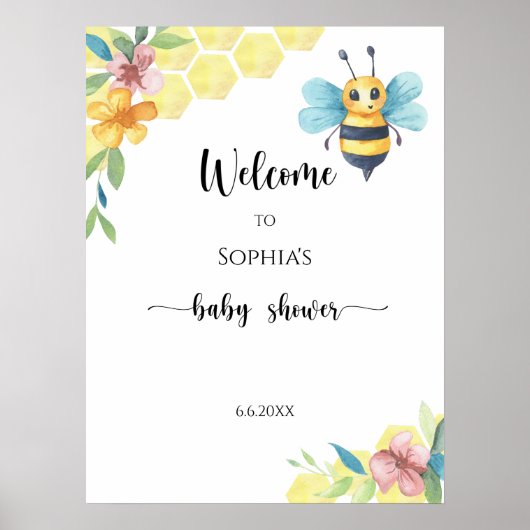 Welkom bij baby shower poster (Voorkant)