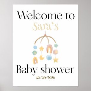 Welkom bij baby shower poster