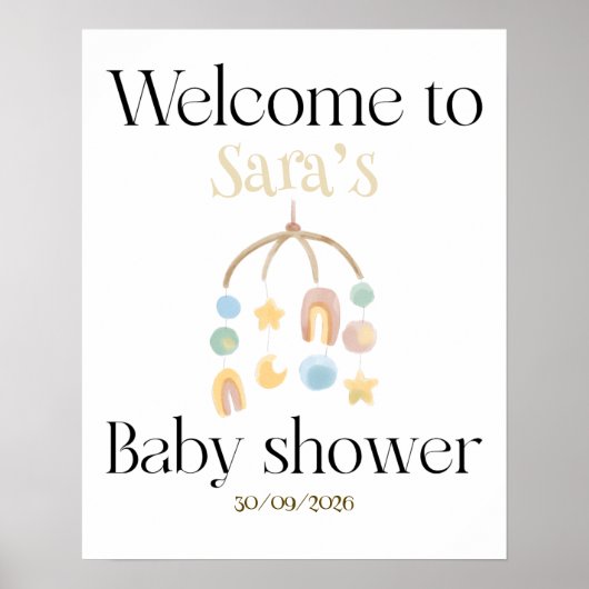 Welkom bij baby shower poster (Voorkant)