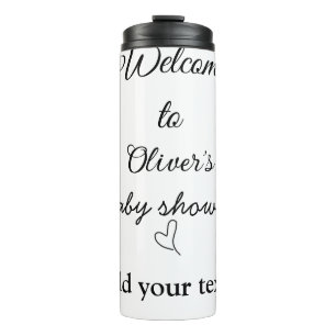 Welkom bij baby shower voeg naam tekst citaat thermosbeker