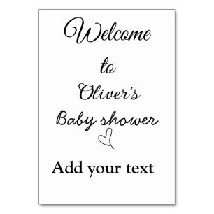 Welkom bij baby shower voeg naam tekst citaat toe kaart