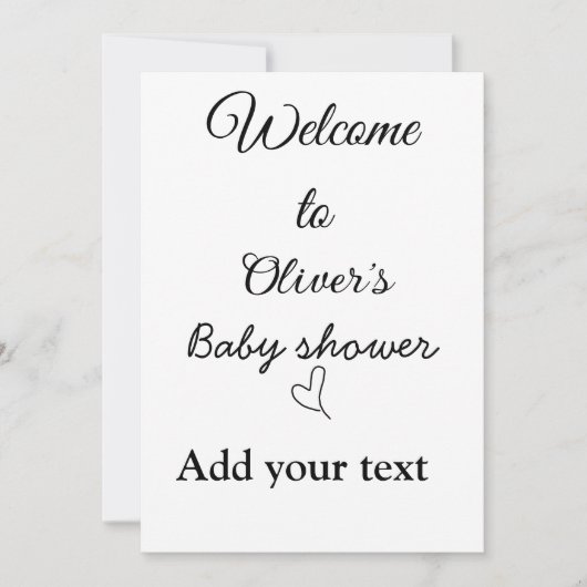 Welkom bij baby shower voeg naam tekst citaat toe kaart (Voorkant)