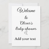 Welkom bij baby shower voeg naam tekst citaat toe kaart (Achterkant)