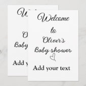 Welkom bij baby shower voeg naam tekst citaat toe kaart (Voorkant / Achterkant)
