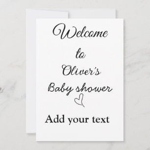 Welkom bij baby shower voeg naam tekst citaat toe kaart