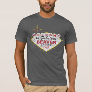 Welkom bij Beaver Oregon Retro Grunge State Love T-shirt